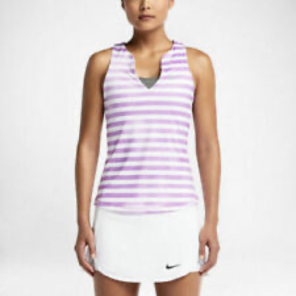 Nike Striped Split Neck Tank Top